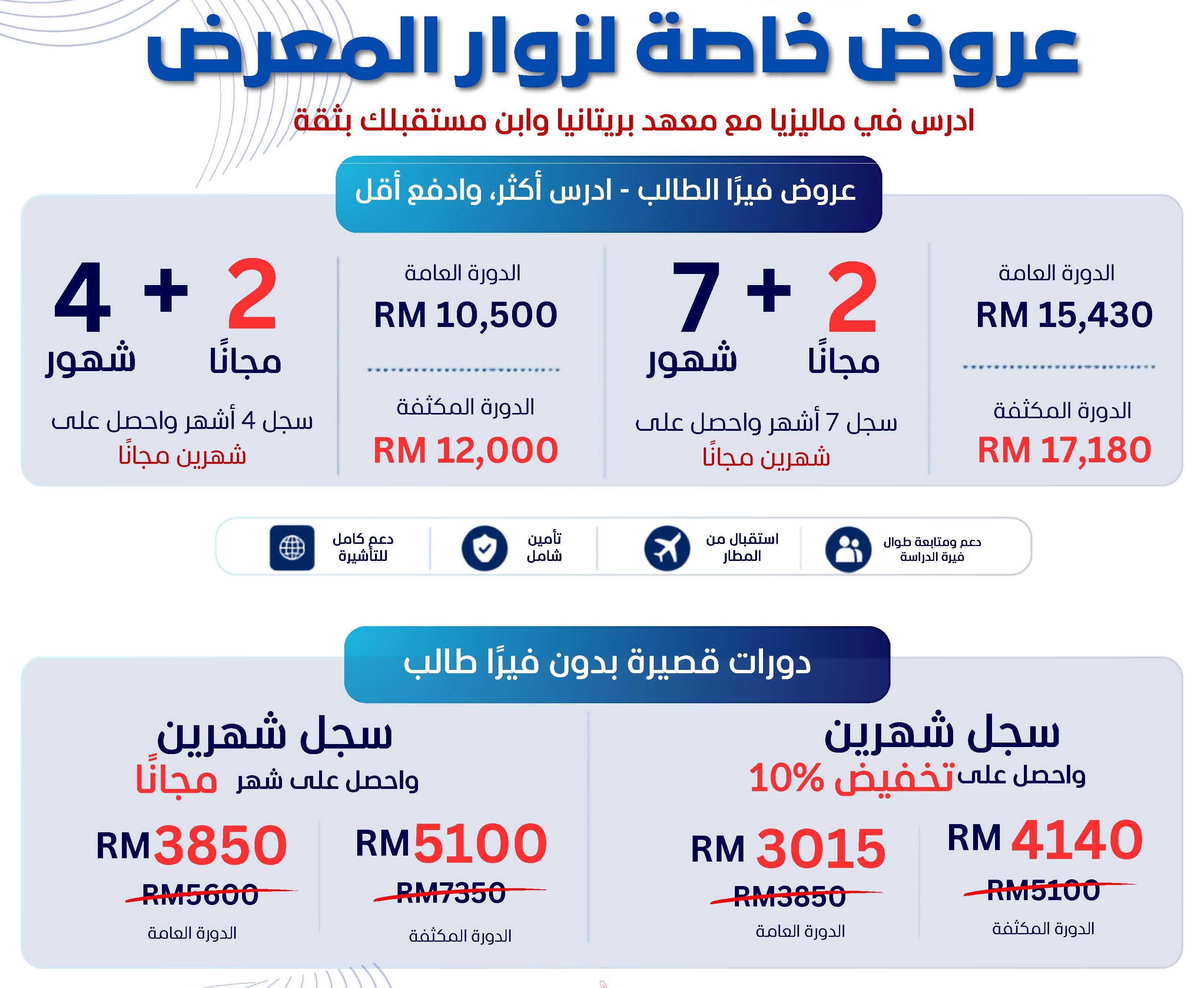 Britannia Language Centre exhibition promotions and pricing offers